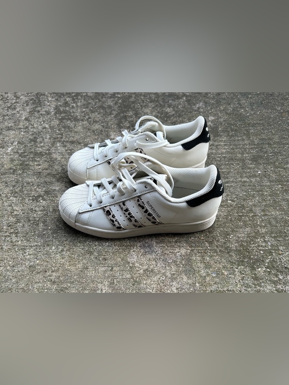adidas White Sneakers with Leopard Print Accents - Picture 2 of 7